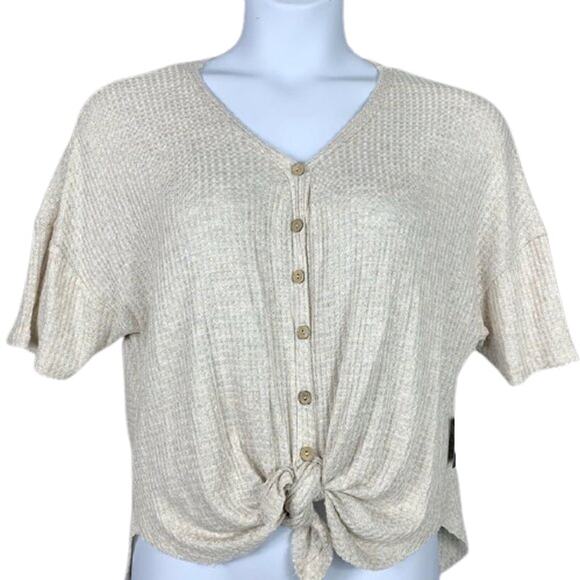 Eddie Bauer Thermal Tie-Front Button Up T-Shirt Size Medium - Picture 2 of 3